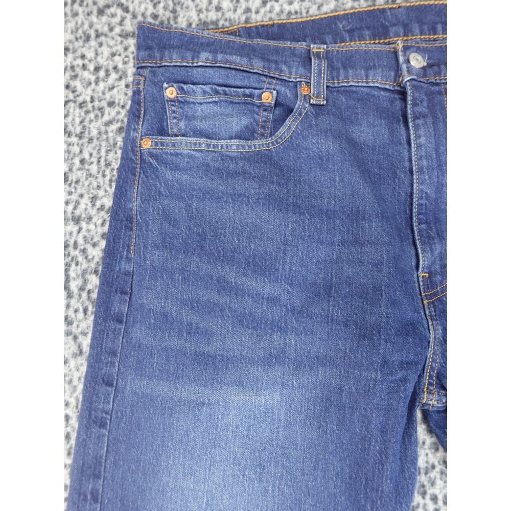 Levi's 505 Regular Fit Jeans Mens 38x32 Blue Good Medium Wash Straight Leg Denim - Picture 2 of 16